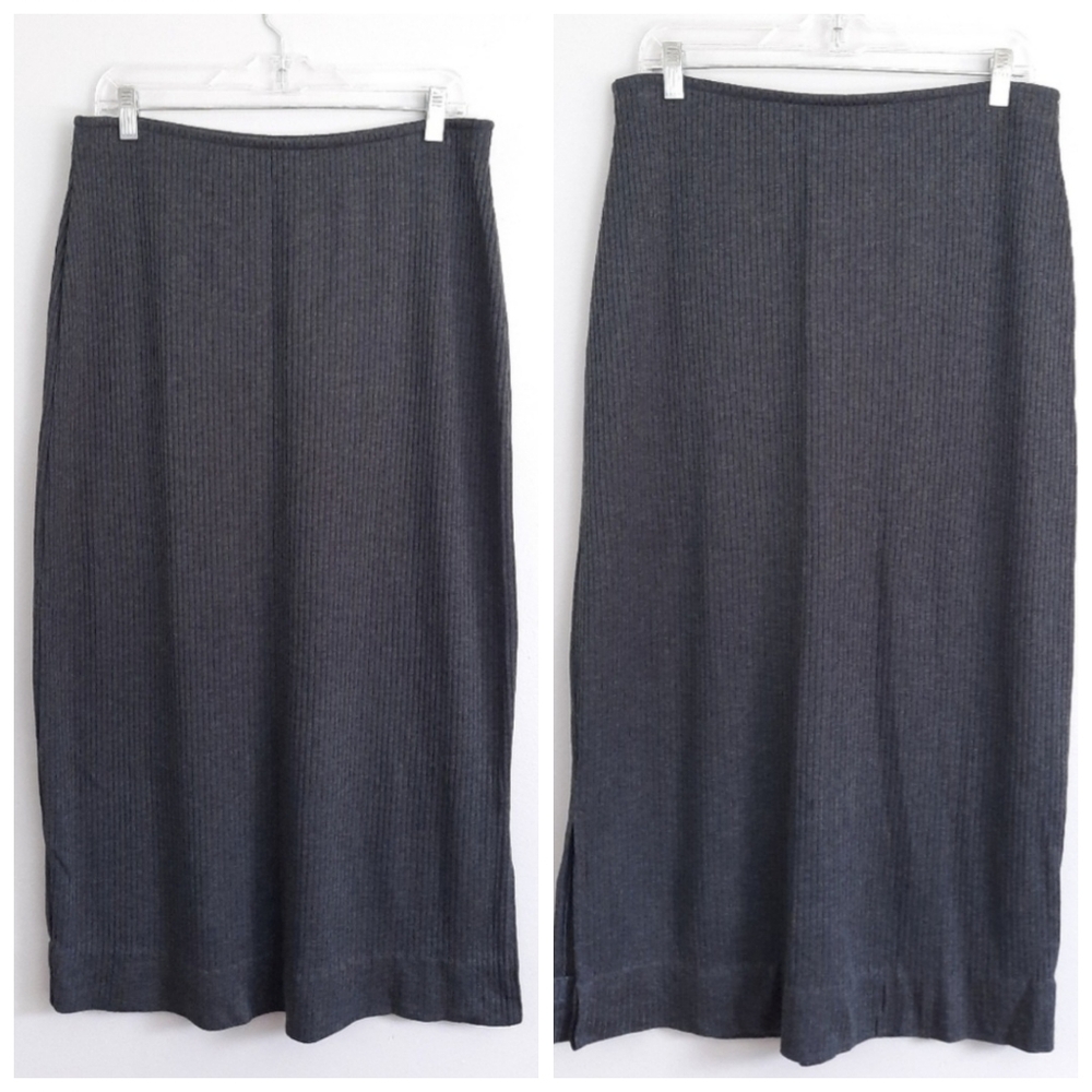 Multicolor Zig Zag Pattern & Gray Ribbed Maxi Ski… - image 2